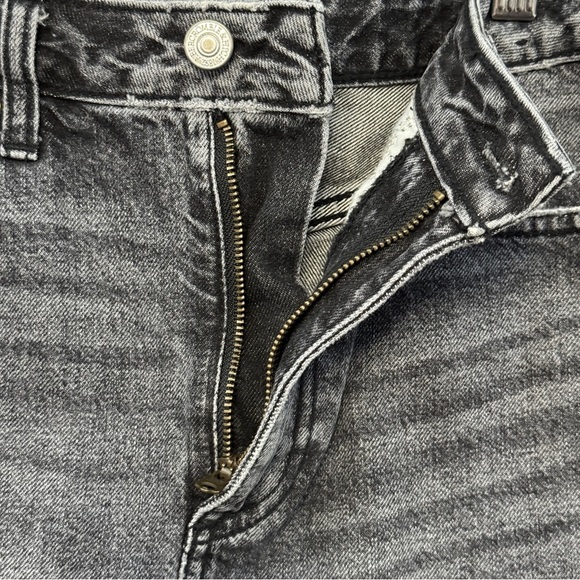 Abercrombie Zoe A-Line Skirt Size 25 Black Acid Wash Denim Distressed - Picture 3 of 6